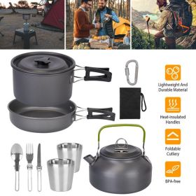 12Pcs Camping Cookware Set Pot Pans Kit