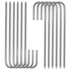 16PC 12inch J-Shaped Threaded Ground Screws