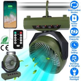 20000mAh Rechargeable Oscillating Camping Fan
