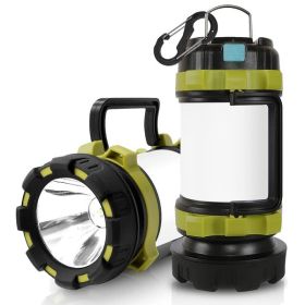 2Pcs Camping Lantern Rechargeable Flashlight Torch Power Bank