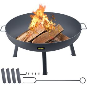 Fire Pit Bowl, 34-Inch Diameter Round Carbon Steel Fire Bowl