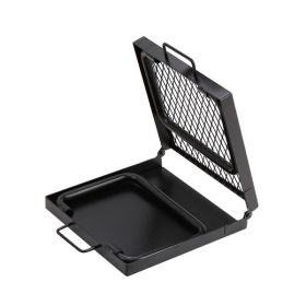 Folding Campfire Grill, Heavy Duty Steel Mesh Grate, 22.4"