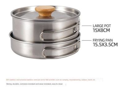 Outdoor hiking 304 stainless steel pot