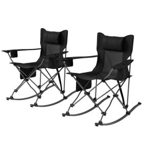 Portable Outdoor Folding Rocking Camping Chairs with Headrest