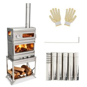 Wood Burning Stove with Oven and Rack