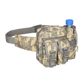 1pc Men's Adjustable Denim Camouflage Large Capacity Zipper Waist Bag (Color: ACU)
