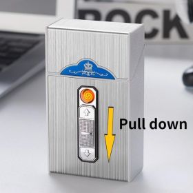 20-cigarettes Capacity Metal Cigarette Box (Color: Silvery)