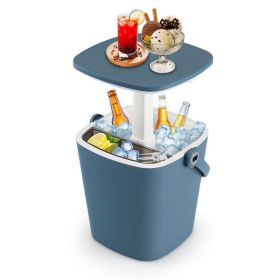 3-in-1 Portable Cooler Bar Table (Color: Blue)