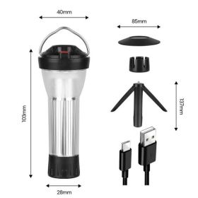3000mAh Camping Lantern with Magnetic Base (Color: Silver)
