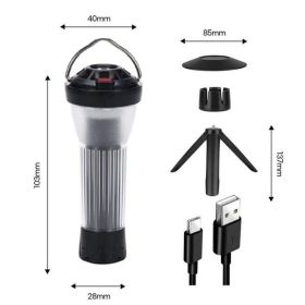 3000mAh Camping Lantern with Magnetic Base (Color: Black)