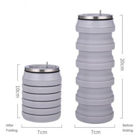 480ml Foldable Silicone Water Cup Creative Protable Water Bottle (Color: 01)