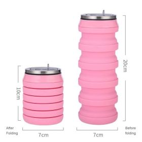 480ml Foldable Silicone Water Cup Creative Protable Water Bottle (Color: 02)