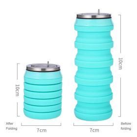 480ml Foldable Silicone Water Cup Creative Protable Water Bottle (Color: 03)