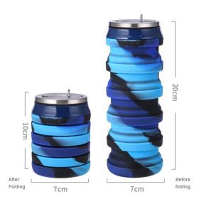 480ml Foldable Silicone Water Cup Creative Protable Water Bottle (Color: 04)