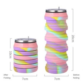 480ml Foldable Silicone Water Cup Creative Protable Water Bottle (Color: 05)