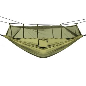 600lbs Load 2 Persons Hammock with Mosquito Net (Color: Green)
