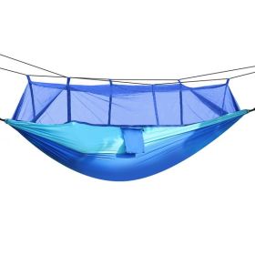 600lbs Load 2 Persons Hammock w/Mosquito Net (Color: Blue)
