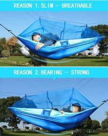 Camping Hammock with Mosquito Net (Color: Blue)