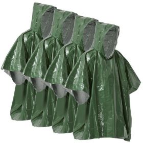 Emergency Rain Poncho Weather Proof (Color: Green)
