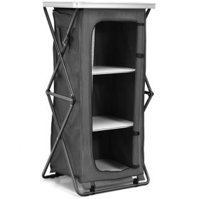 Folding Camping Storage Cabinet (Size: L)