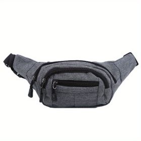 Men's And Women's Large-capacity Wear-resistant Sports Waist Bag (Color: Grey)
