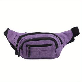 Men's And Women's Large-capacity Wear-resistant Sports Waist Bag (Color: Purple)