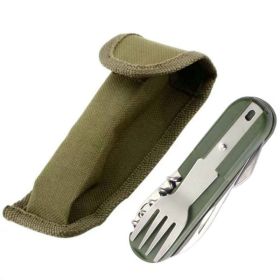 Multifunctional Outdoor Camping Portable Folding Tableware (Color: Green)