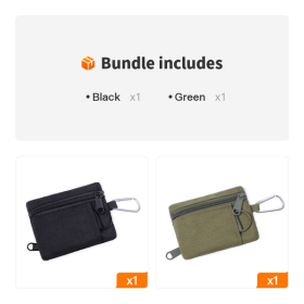 Outdoor Mini EDC Molle Pouch Waist Belt Bag (Color: Black+Green)