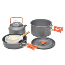 Outdoor portable 2-3 person camping stove cover pot (Color: Orange)