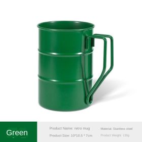 Outdoor stainless steel mug large capacity (select: Stainless steel mug-green)