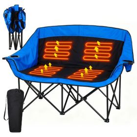 Oversized Heated Camping Chair, Patio Lounge Chairs (Color: Blue)