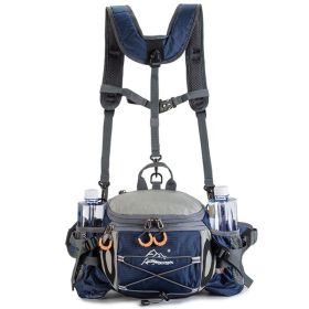 Sports Fanny Pack Canteen Outdoor Multi-functional Hiking Backpack (Color: Deep Blue)