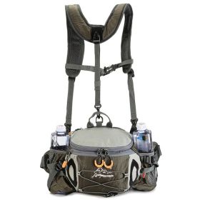 Sports Fanny Pack Canteen Outdoor Multi-functional Hiking Backpack (Color: Army Green)