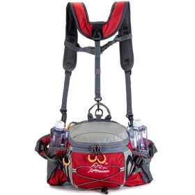Sports Fanny Pack Canteen Outdoor Multi-functional Hiking Backpack (Color: Red)