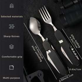 Stainless Steel 6-in-1 Multi-Tool Cutlery Se (Color: Black)