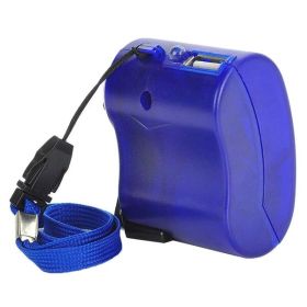 USB Hand Crank Phone Charger (Color: Blue)